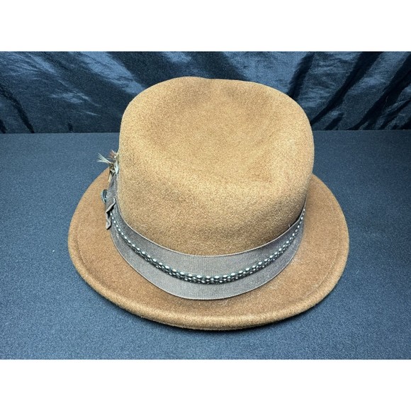 Bailey Of Hollywood Fedora Litefelt Packable Made in USA Feathers Brown - Picture 7 of 12